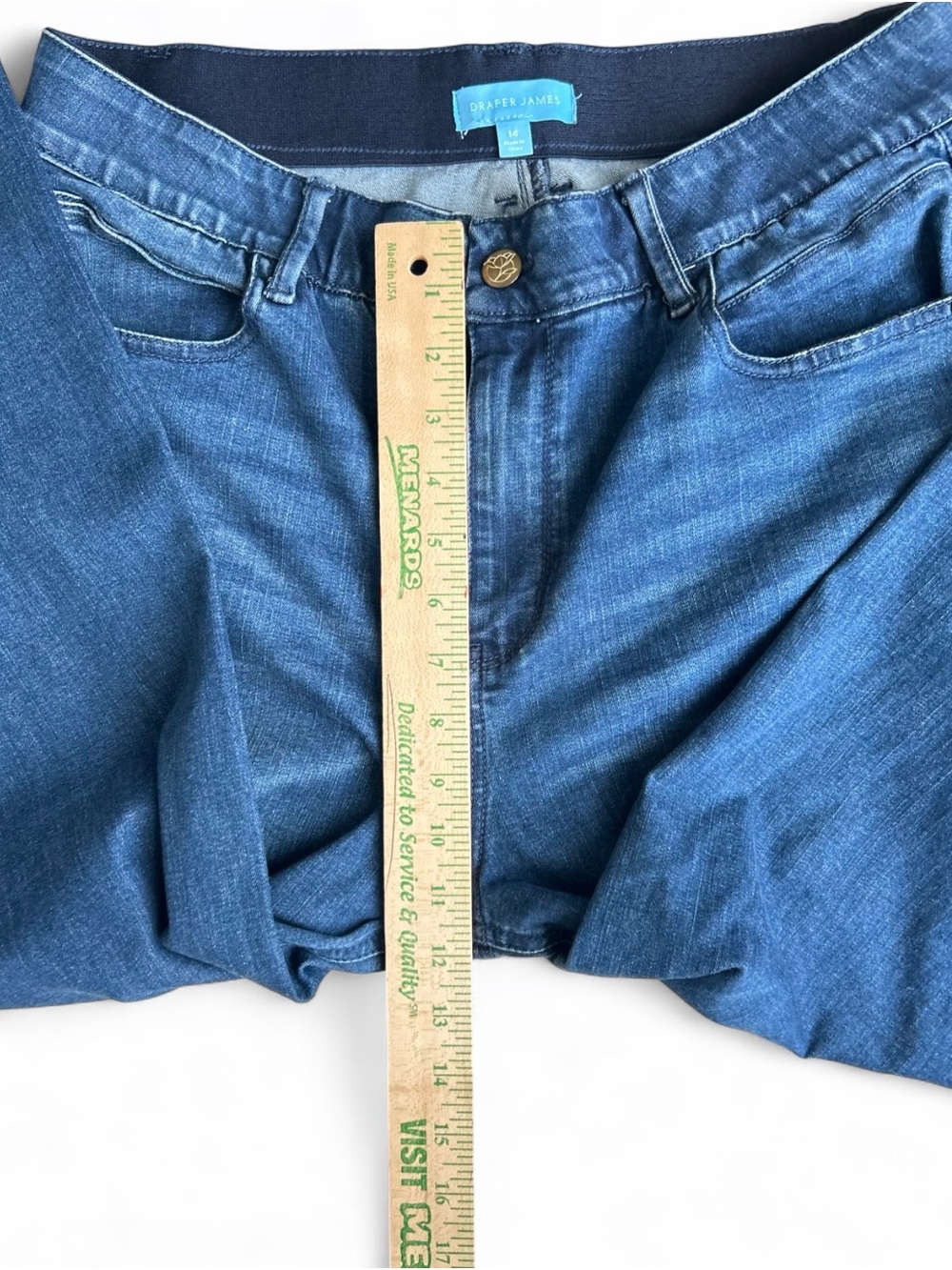 DRAPER JAMES Wide-Leg Jeans 14 in Deep Blue Denim With Elastic Waist - Picture 8 of 8